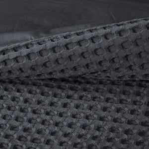 Cotton Waffle Quilt Cover Set Charcoal