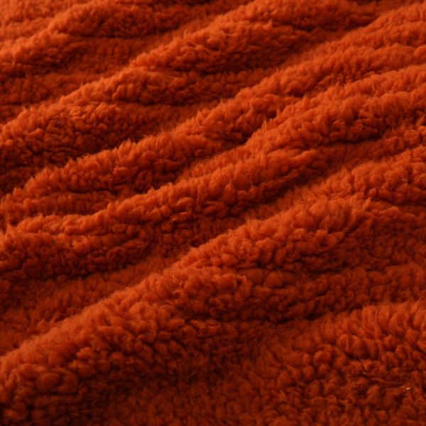 Reversible Sherpa and Coral Fleece Heated Throw - Rust and Eden Green