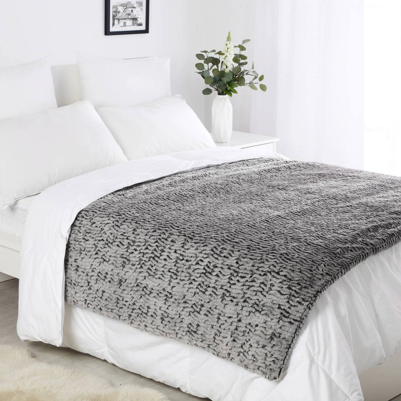 Luxury Faux Weighted Relaxing Simulated Blanket - Chinchilla