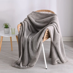 Plush Microfibre Blanket - Grey
