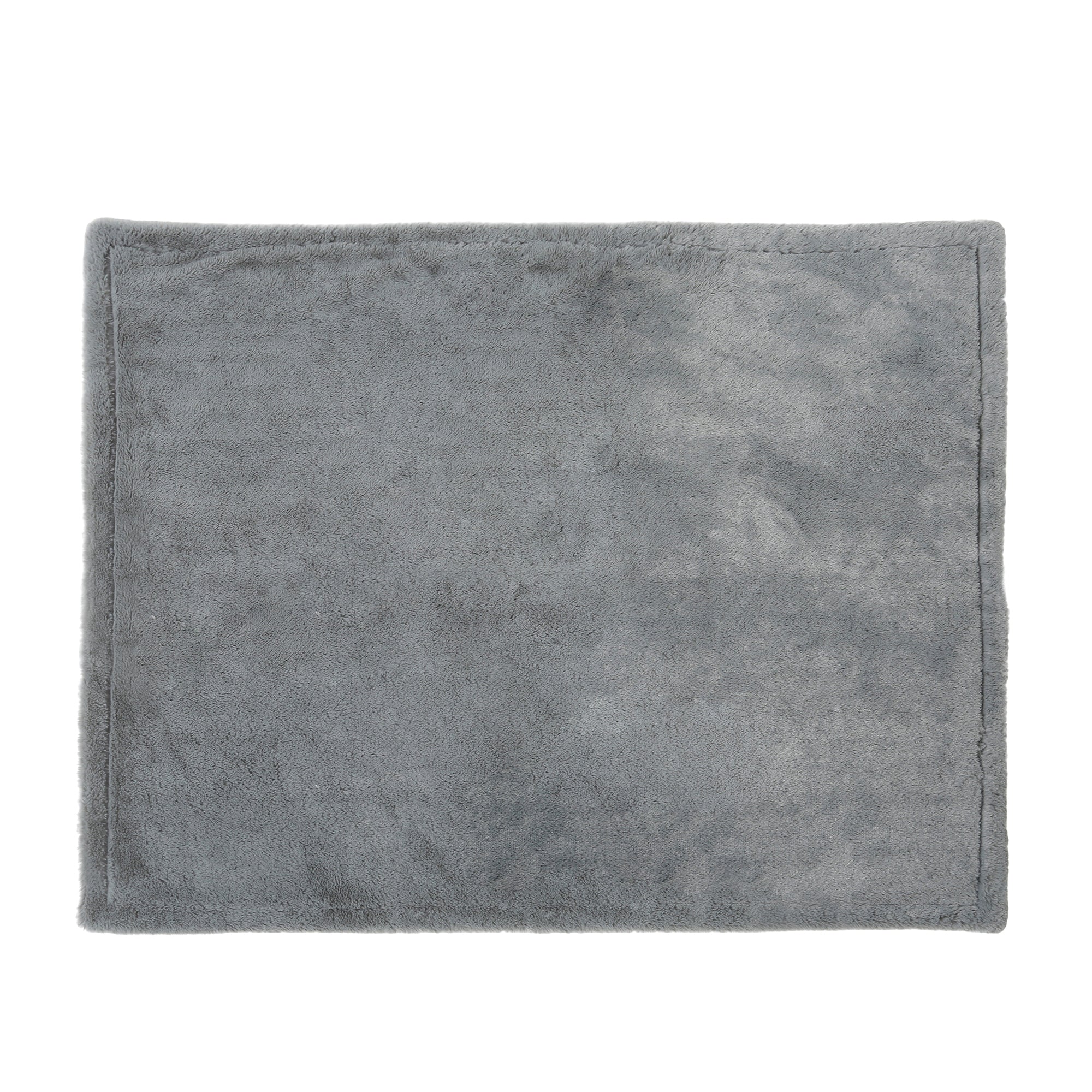 Charlie's Reversible Faux Fur Winter Rug and Blanket - Blue and Grey Trim