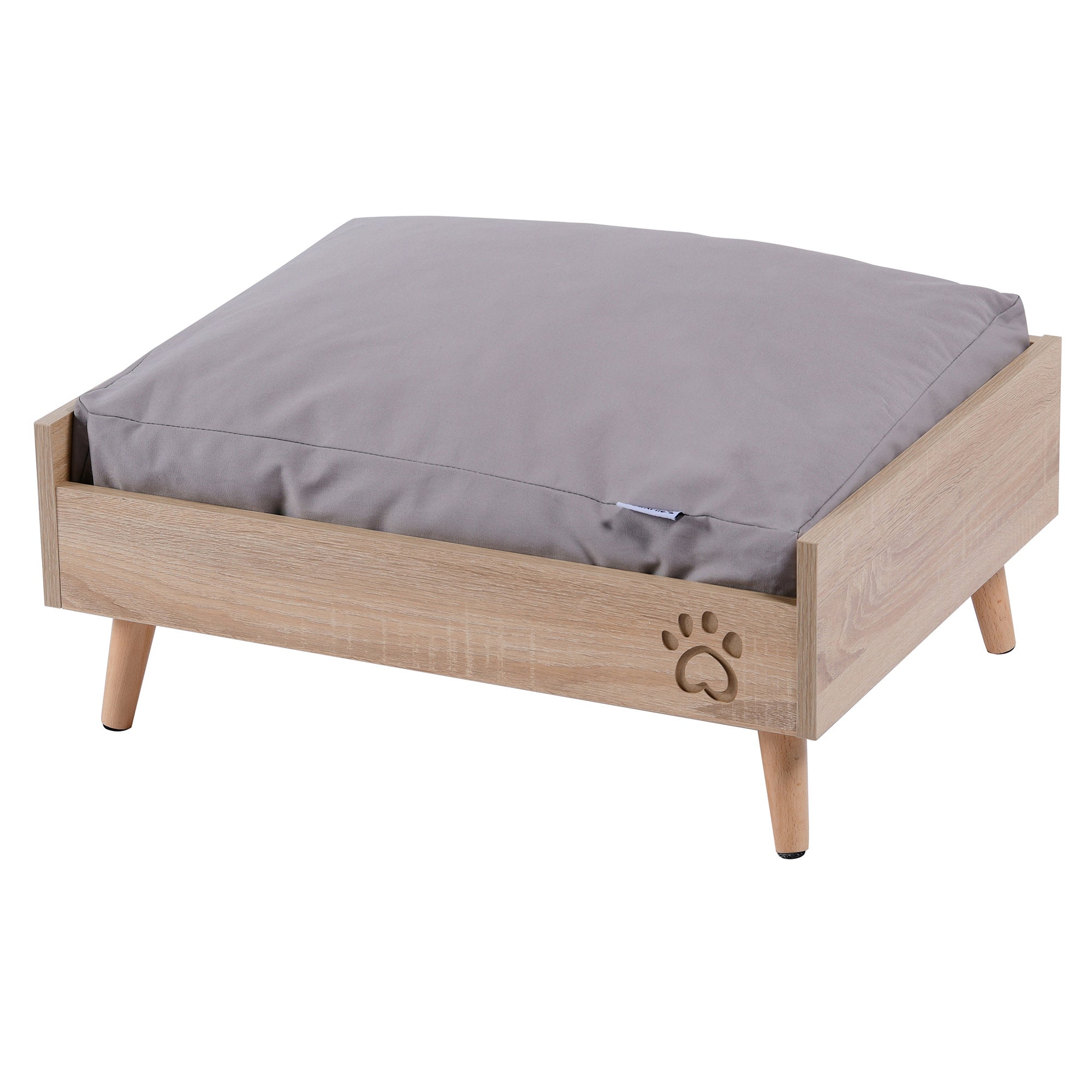 Charlie's Scandi Elevated Bed – Natural Pine Frame & Grey Mattress