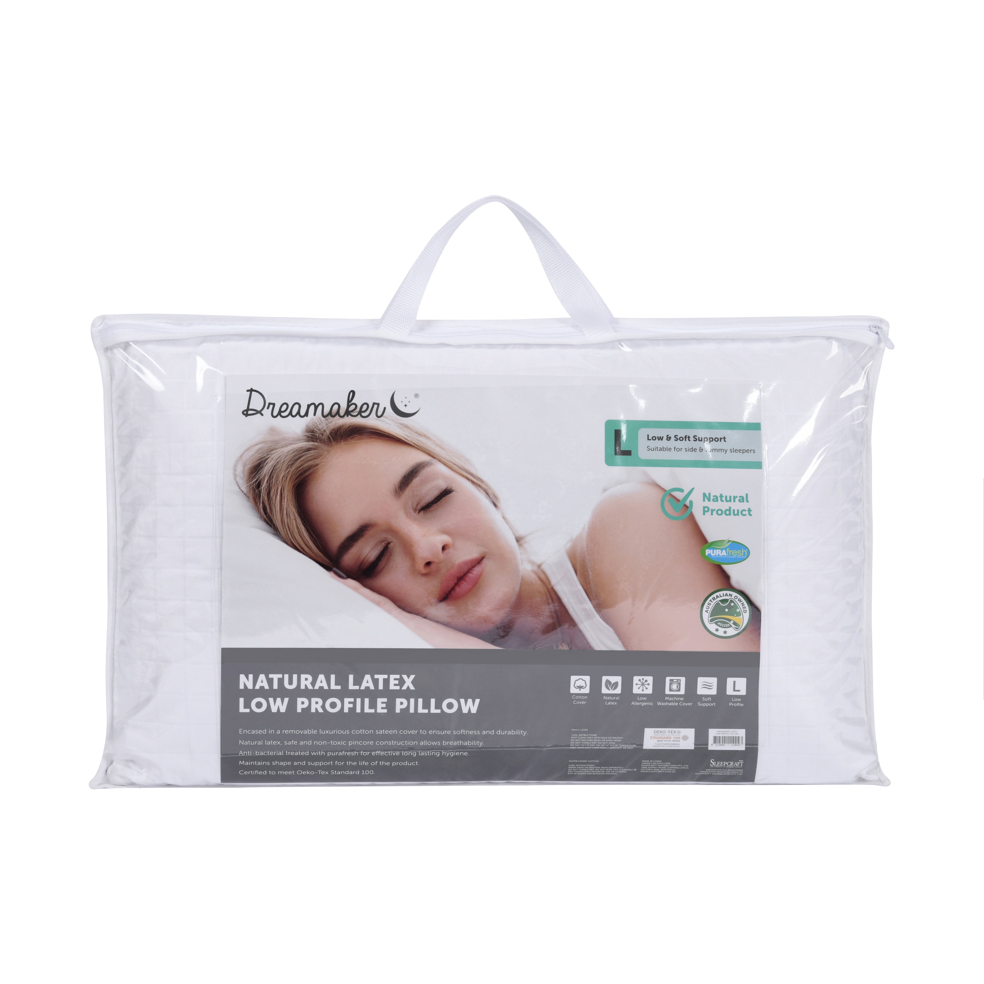 Narural Latex Pillow Low Profile – Sleepcraft - Main Image