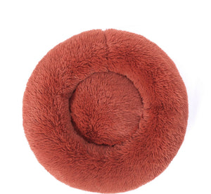 Charlie's Faux Fur Fuffy Calming Pet Bed Nest - Terracotta