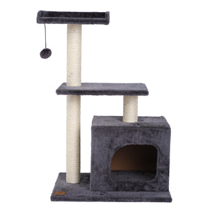 Charlie's Square House Cat Tree - Charcoal