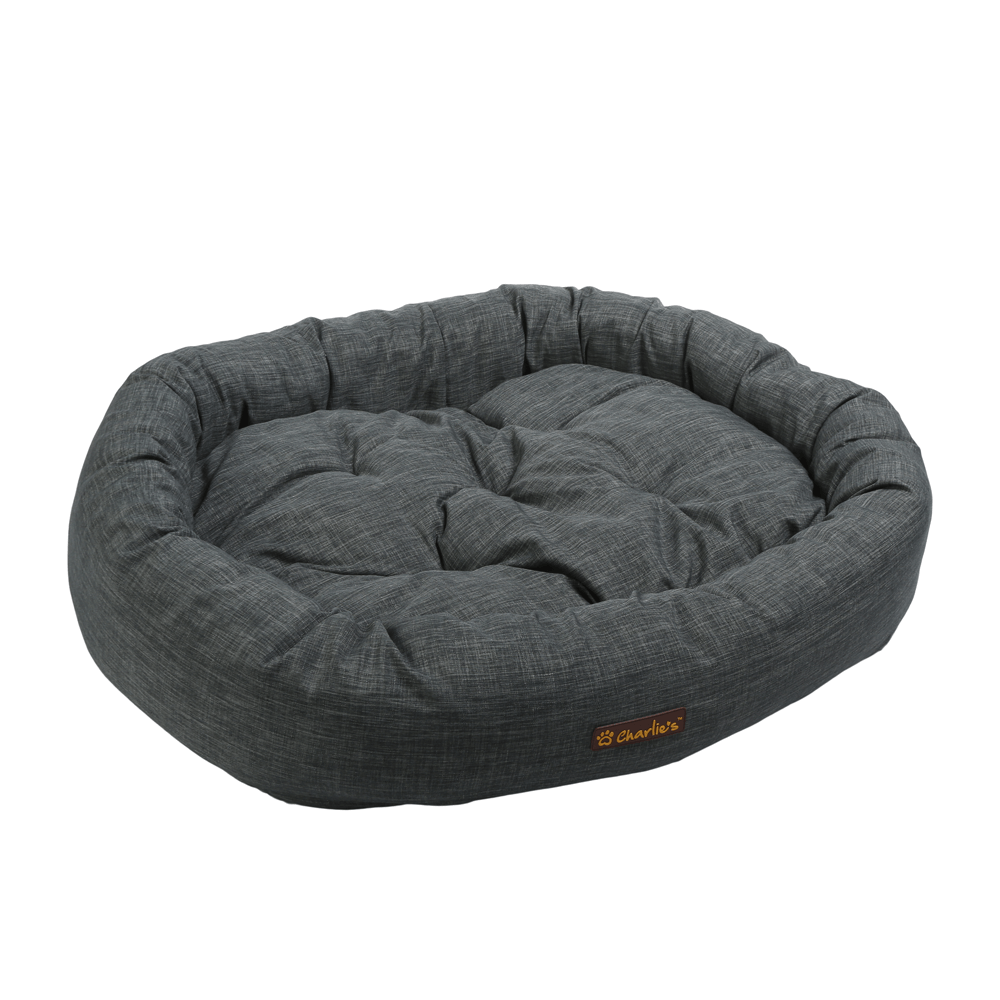 Charlie's The Great Dane Bed with Bolster Round  - Grey